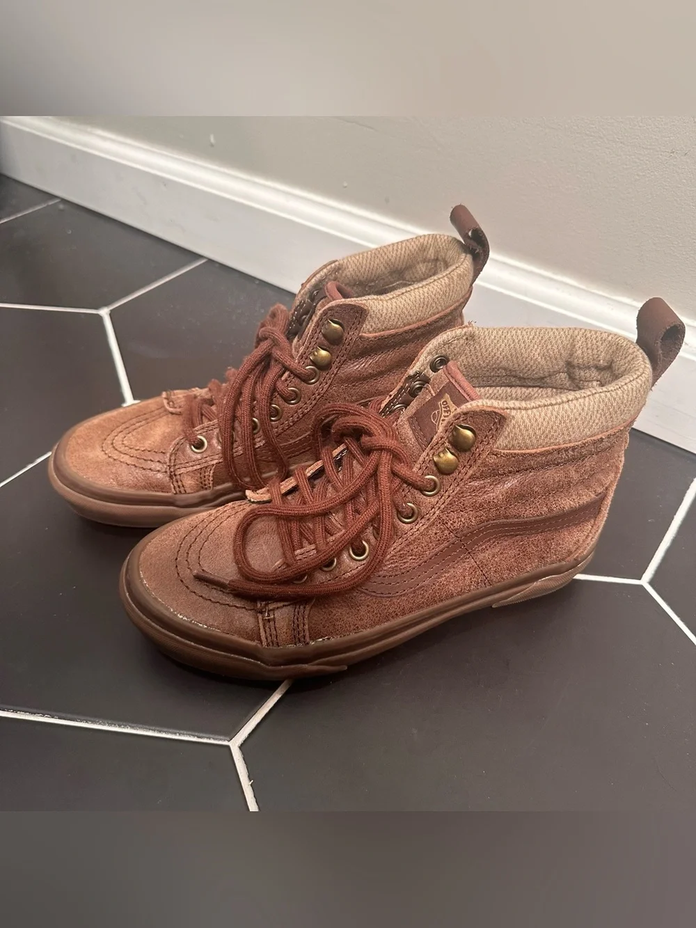 Vans Sk8- MTE Leather High Brown Men’s 5.5 Women’s 7 Sneakers Boot Lace Up